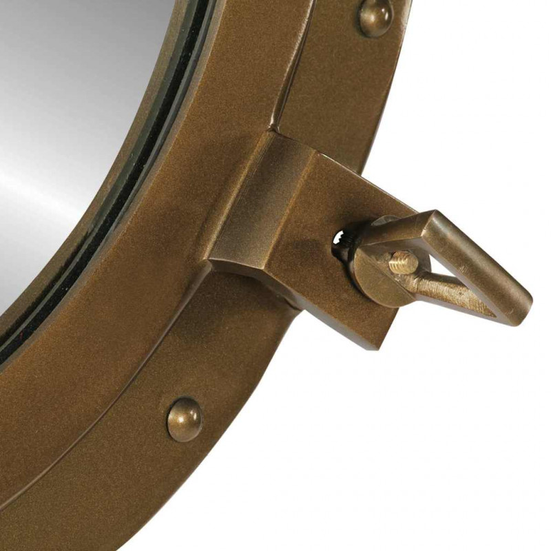  Lustro wiszące w kształcie bulaja, Ø50 cm, aluminium i szkło