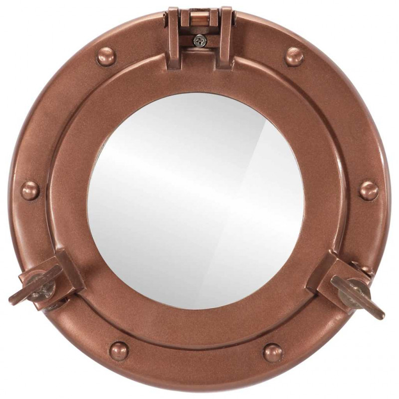  Lustro wiszące w kształcie bulaja, Ø23 cm, aluminium i szkło