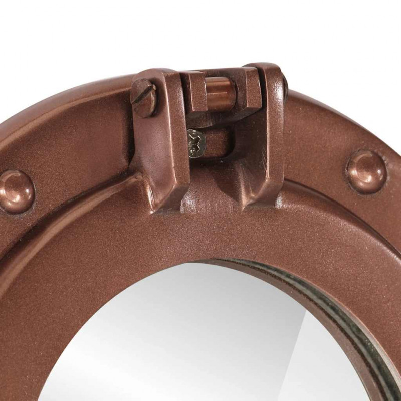  Lustro wiszące w kształcie bulaja, Ø23 cm, aluminium i szkło