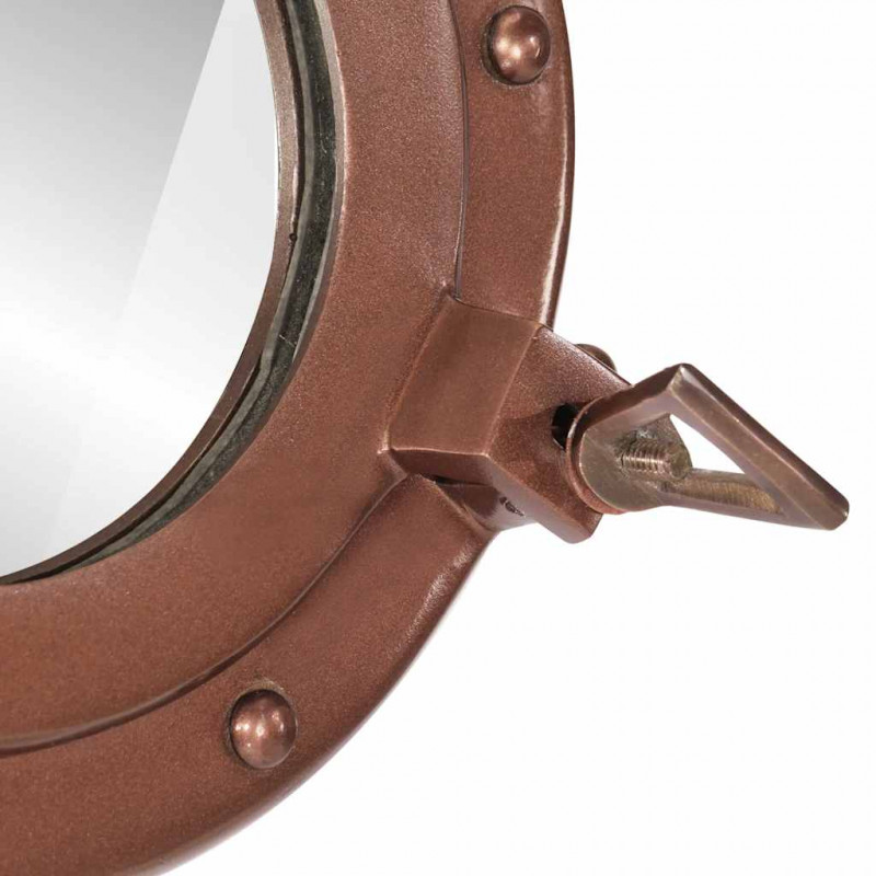  Lustro wiszące w kształcie bulaja, Ø23 cm, aluminium i szkło