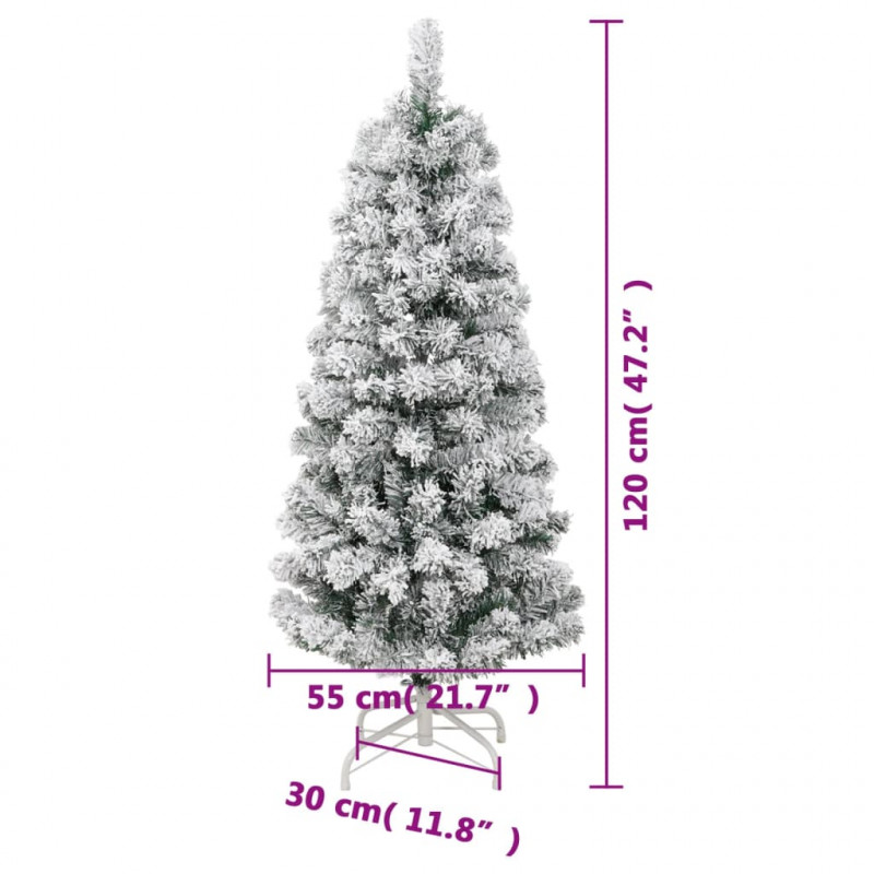 Sztuczna choinka zawiasowa, ośnieżona, 120 cm