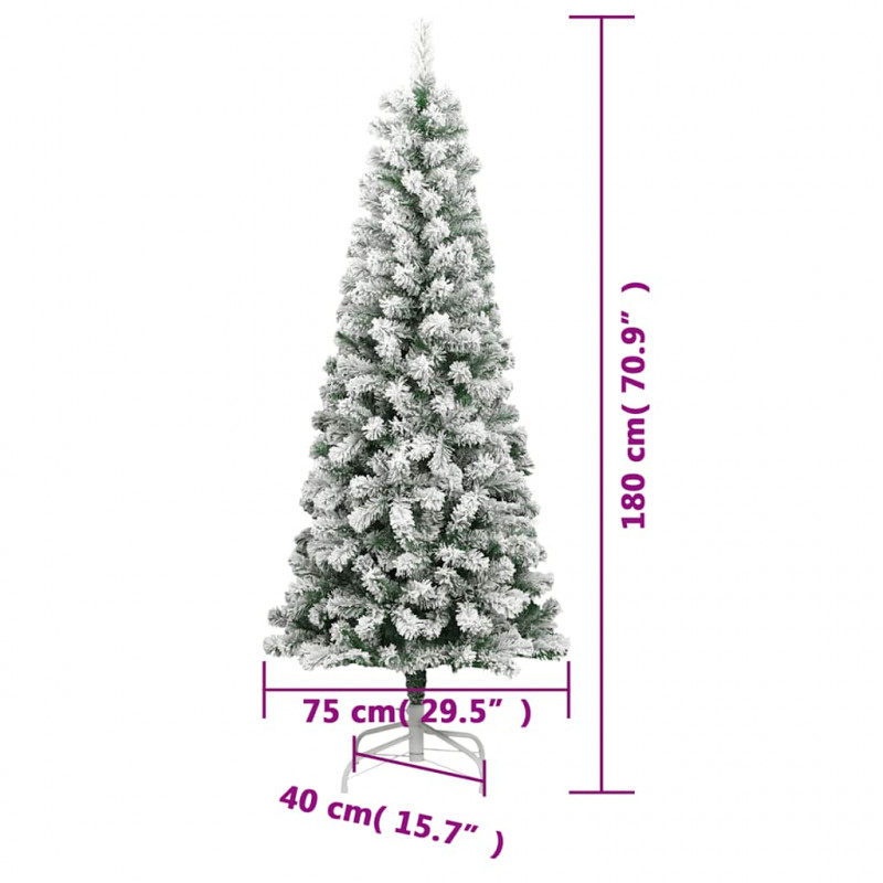 Sztuczna choinka zawiasowa, ośnieżona, 180 cm