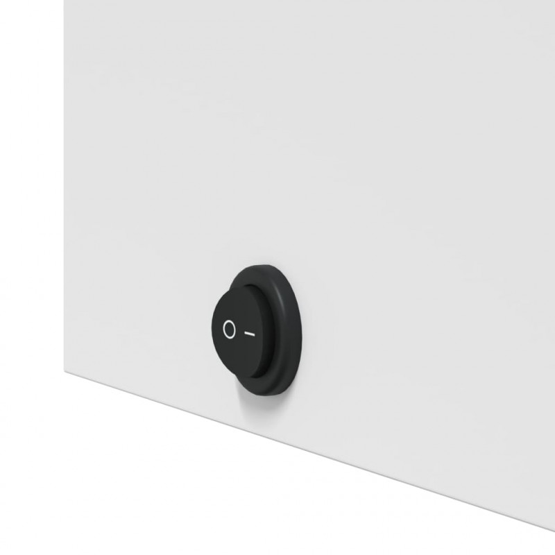 Szafka łazienkowa z lustrem i LED, łukowa, biała, 42x13x70 cm