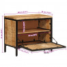 Szafka na buty, 60x35x53 cm, lite, surowe drewno mango