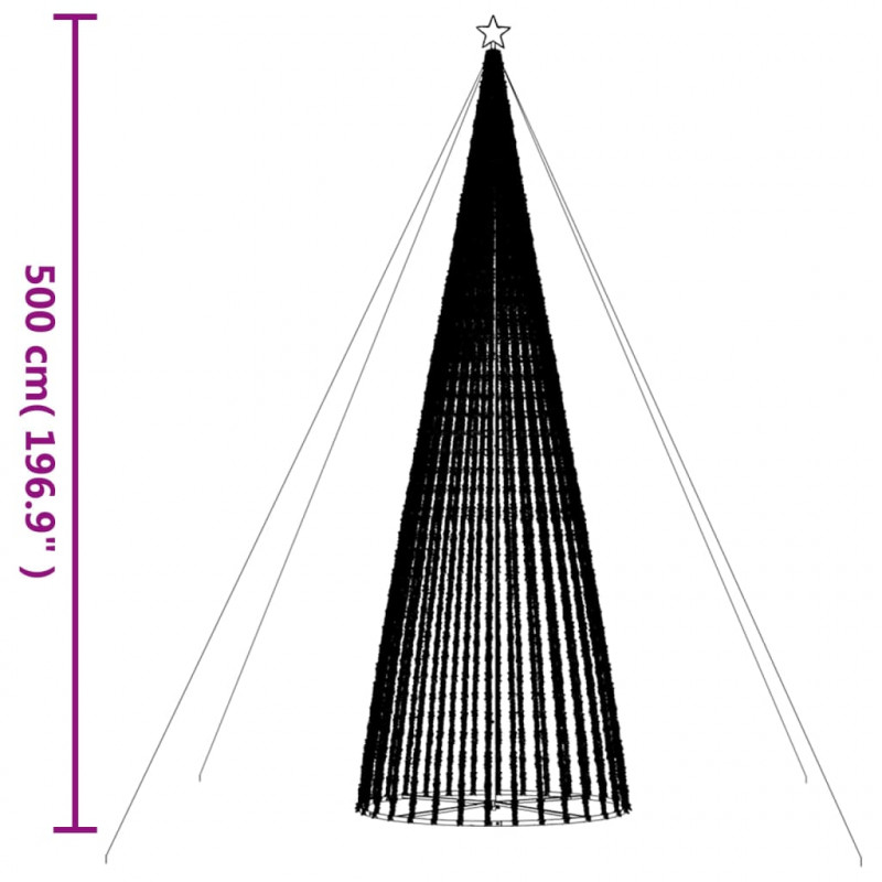 Stożkowa choinka z lampek, 1544 ciepłych białych LED, 500 cm