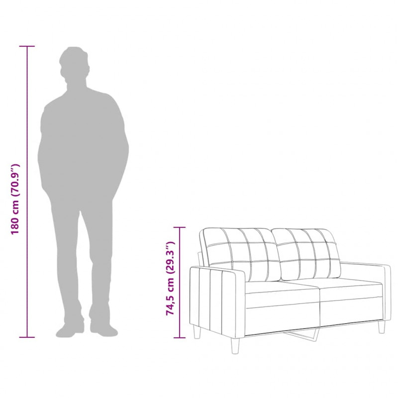 2-osobowa sofa, kremowa, 140 cm, tapicerowana tkaniną
