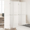 Parawan pokojowy, 5-panelowy, biały, lite drewno paulowni