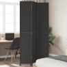 Parawan pokojowy, 3-panelowy, czarny, lite drewno paulowni