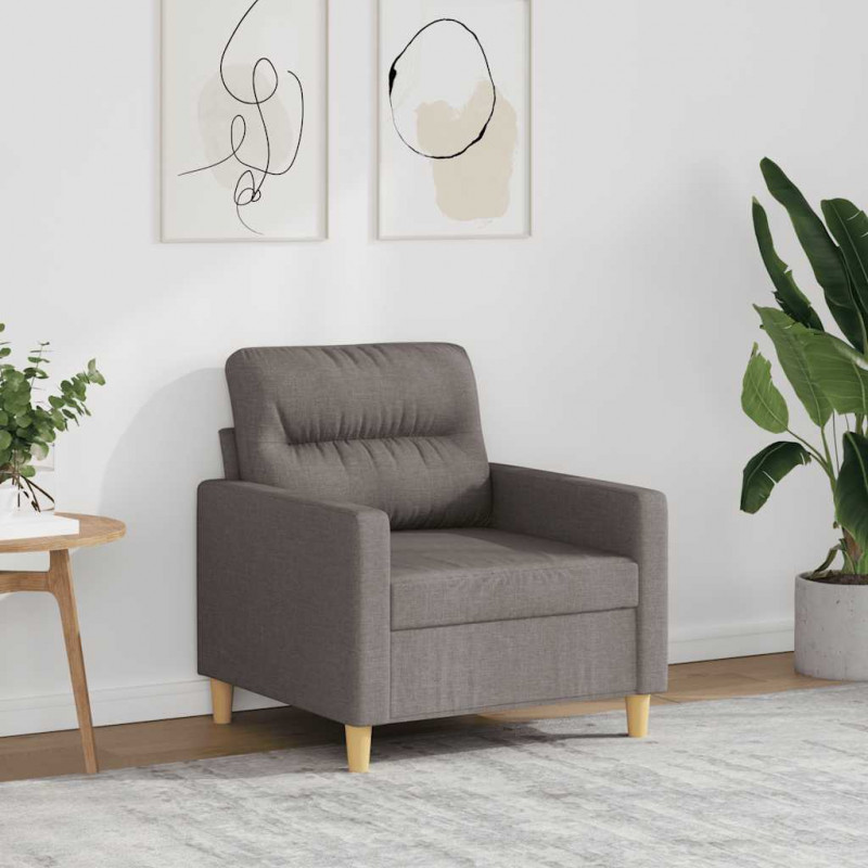 Fotel, taupe, 60 cm, obity tkaniną