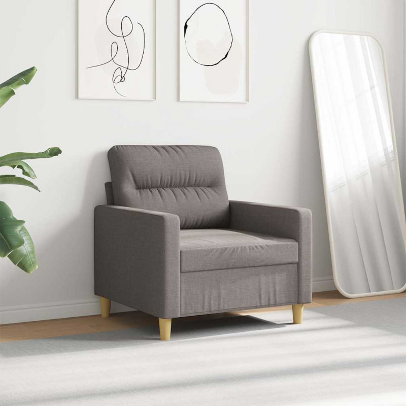 Fotel, taupe, 60 cm, obity tkaniną
