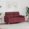 Sofa 2-osobowa, winna czerwień, 120 cm, tapicerowana tkaniną