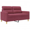 Sofa 2-osobowa, winna czerwień, 120 cm, tapicerowana tkaniną