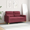Sofa 2-osobowa, winna czerwień, 120 cm, tapicerowana tkaniną