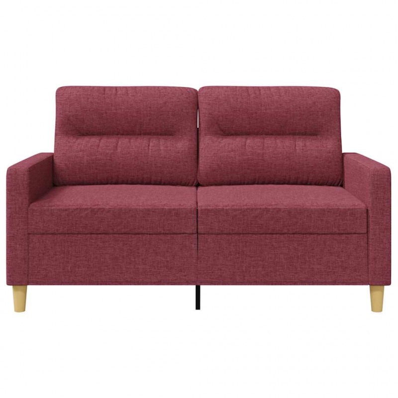 Sofa 2-osobowa, winna czerwień, 120 cm, tapicerowana tkaniną