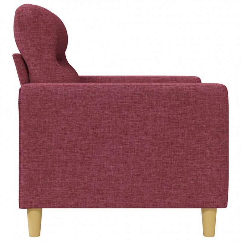Sofa 2-osobowa, winna czerwień, 120 cm, tapicerowana tkaniną