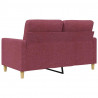 Sofa 2-osobowa, winna czerwień, 120 cm, tapicerowana tkaniną