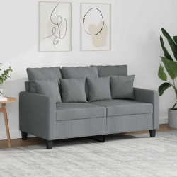 Sofa 2-osobowa, jasnoszara, 120 cm, tapicerowana tkaniną