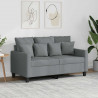 Sofa 2-osobowa, jasnoszara, 120 cm, tapicerowana tkaniną