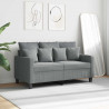 Sofa 2-osobowa, jasnoszara, 120 cm, tapicerowana tkaniną