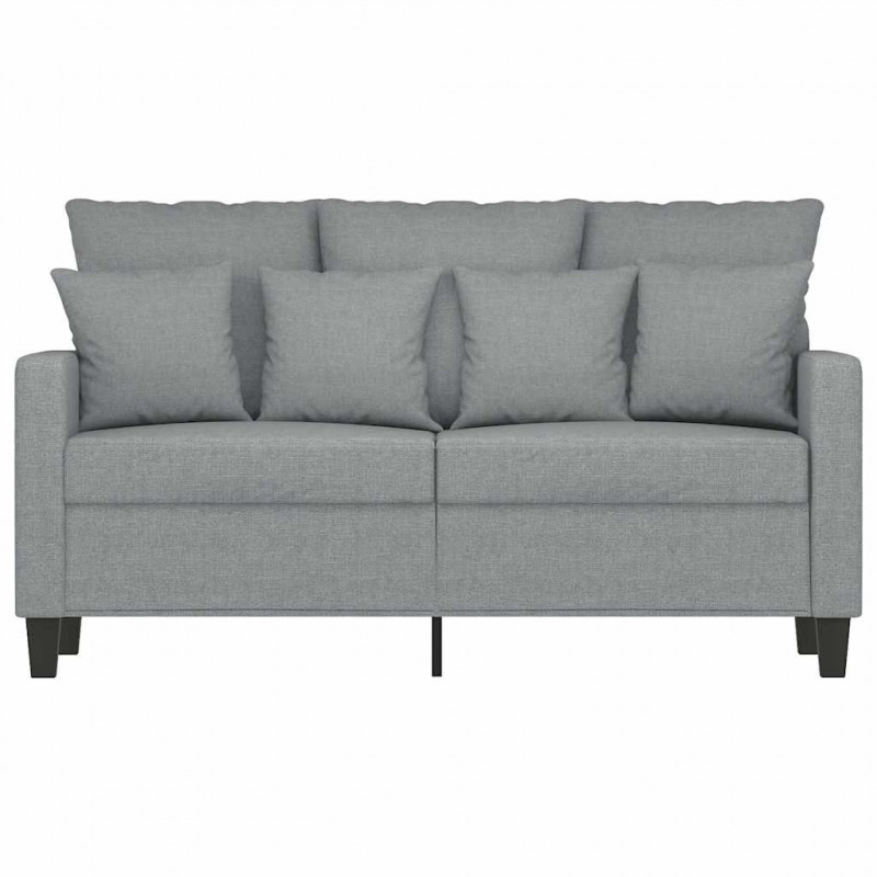 Sofa 2-osobowa, jasnoszara, 120 cm, tapicerowana tkaniną
