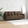 Sofa 3-osobowa, brązowa, 180 cm, tapicerowana tkaniną