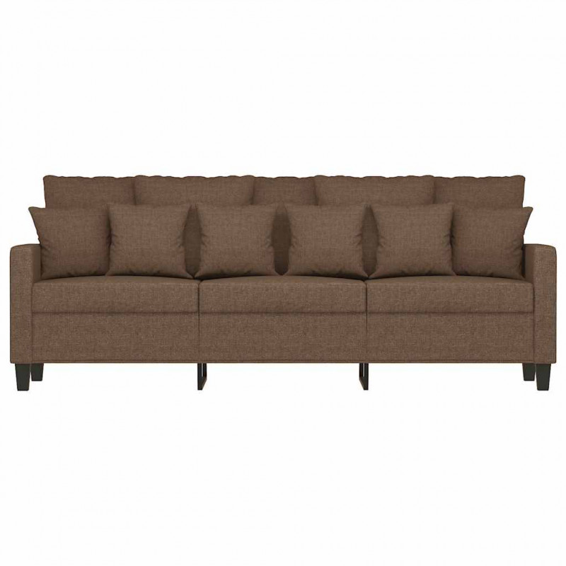 Sofa 3-osobowa, brązowa, 180 cm, tapicerowana tkaniną