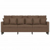 Sofa 3-osobowa, brązowa, 180 cm, tapicerowana tkaniną