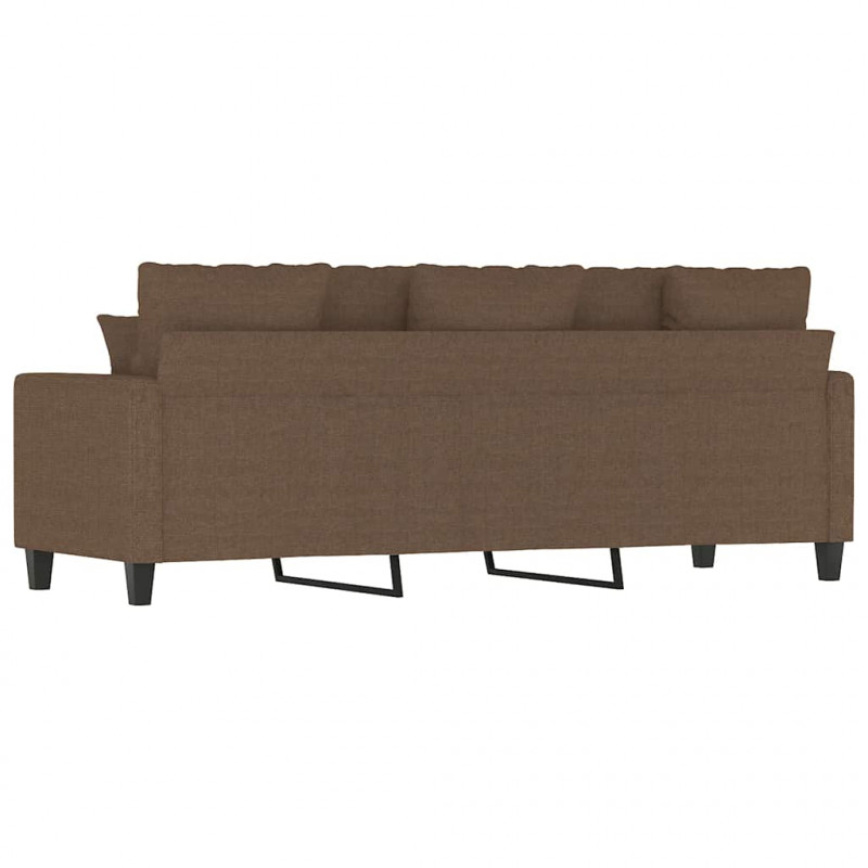Sofa 3-osobowa, brązowa, 180 cm, tapicerowana tkaniną