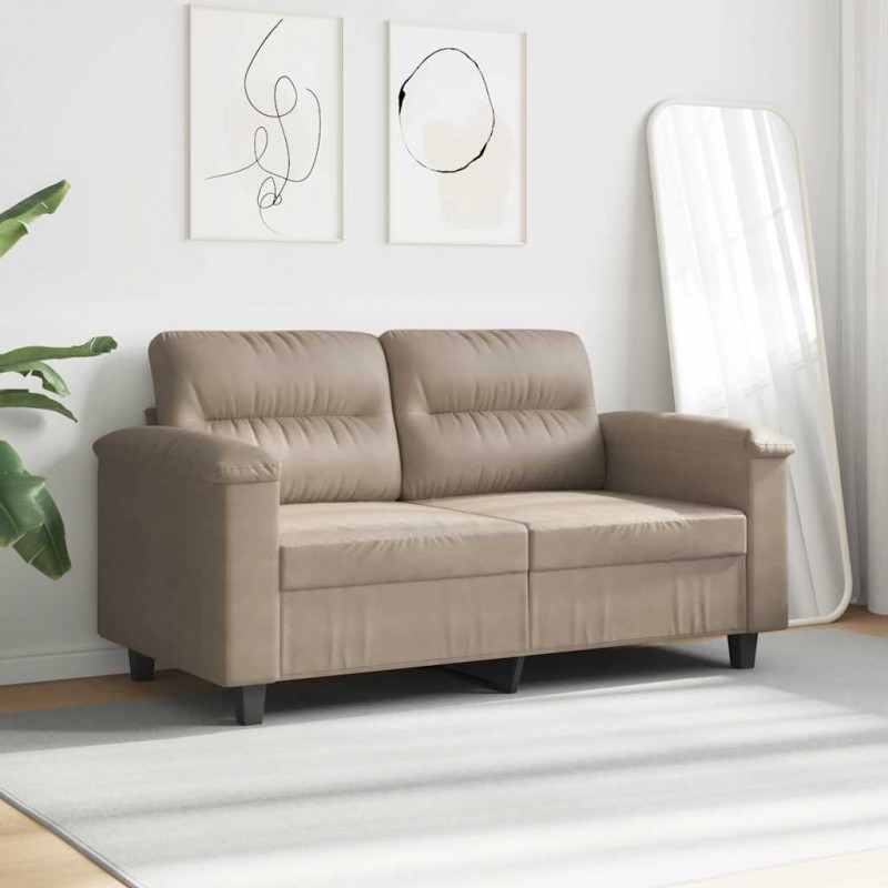 Sofa 2-osobowa, kolor taupe, 120 cm,tapicerowana mikrofibrą