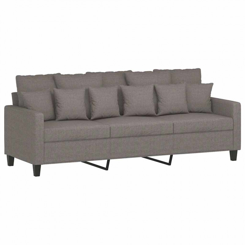 Sofa 3-osobowa, kolor taupe, 180 cm, tapicerowana tkaniną