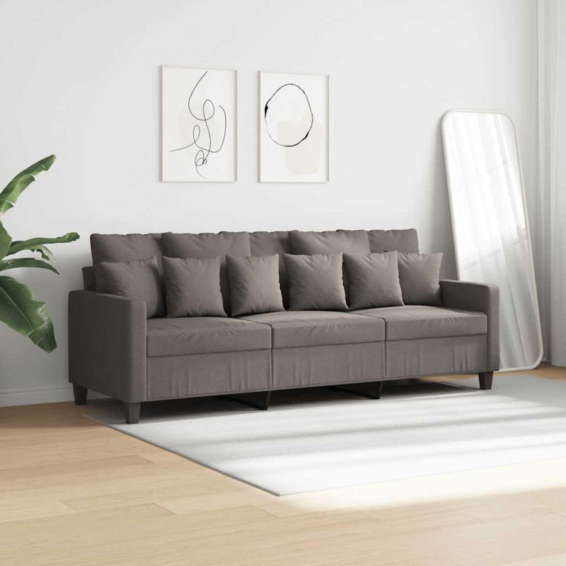Sofa 3-osobowa, kolor taupe, 180 cm, tapicerowana tkaniną