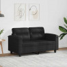 Sofa 2-osobowa, czarna, 120 cm, tapicerowana mikrofibrą