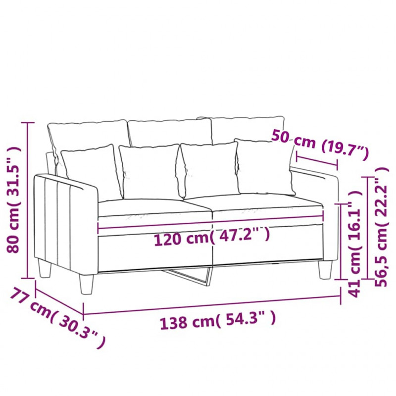 Sofa 2-osobowa, żółta, 120 cm, tapicerowana aksamitem