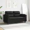 Sofa 2-osobowa, czarna, 120 cm, tapicerowana mikrofibrą