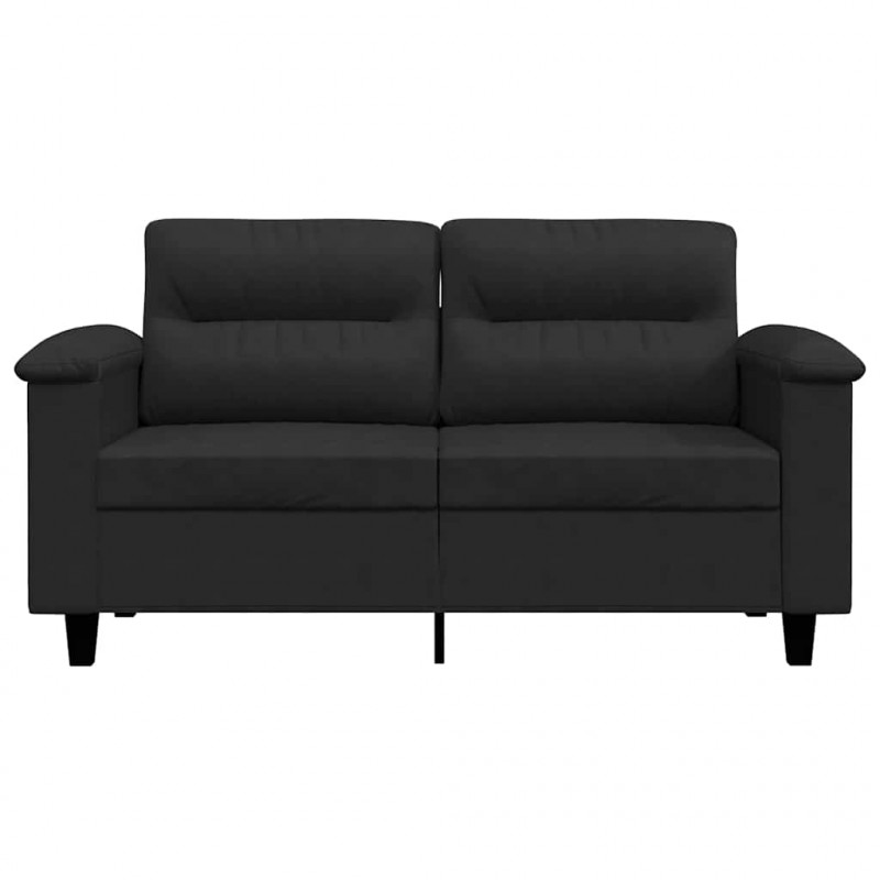 Sofa 2-osobowa, czarna, 120 cm, tapicerowana mikrofibrą