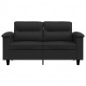 Sofa 2-osobowa, czarna, 120 cm, tapicerowana mikrofibrą