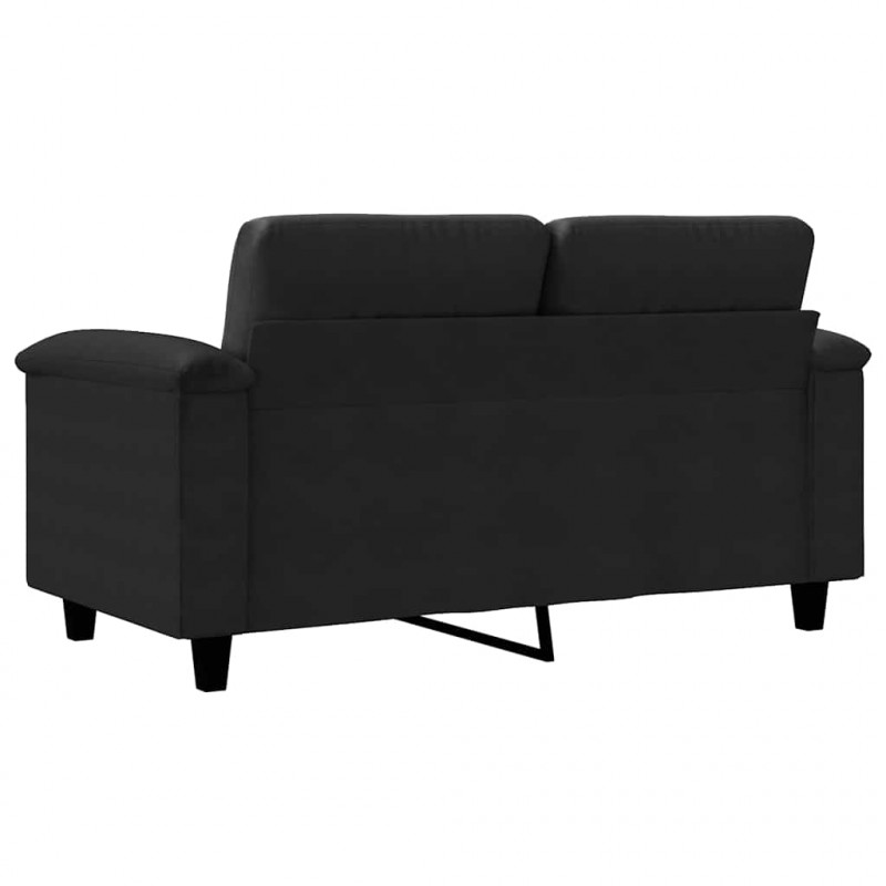 Sofa 2-osobowa, czarna, 120 cm, tapicerowana mikrofibrą