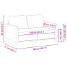 2-osobowa sofa, kremowy, 120 cm, sztuczna skóra