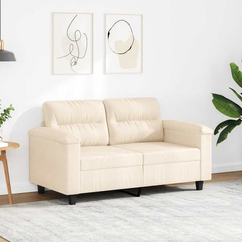 Sofa 2-osobowa, beżowy, 120 cm, obity mikrofibrą