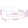 2-osobowa sofa, szary, 140 cm, sztuczna skóra