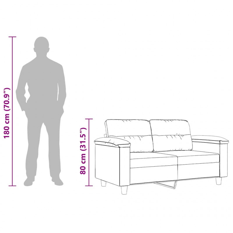 Sofa 2-osobowa, beżowy, 120 cm, obity mikrofibrą
