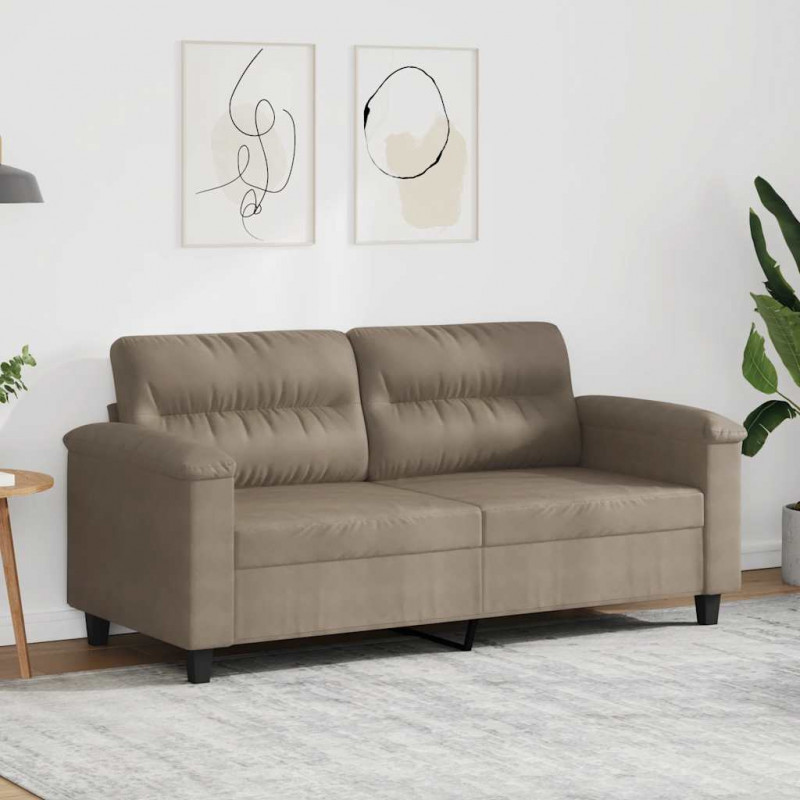 Sofa 2-osobowa, taupe, 140 cm, tapicerowana mikrofibrą