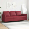 3-osobowa sofa, winna czerwień, 180 cm, sztuczna skóra