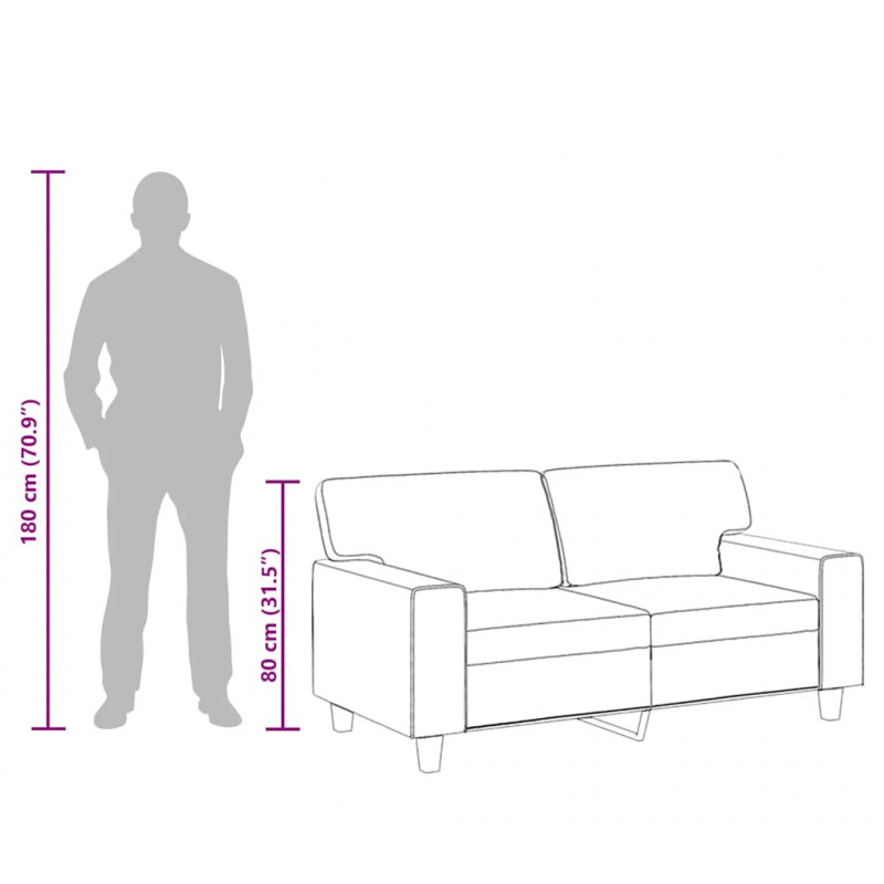 2-osobowa sofa, winna czerwień, 120 cm, sztuczna skóra