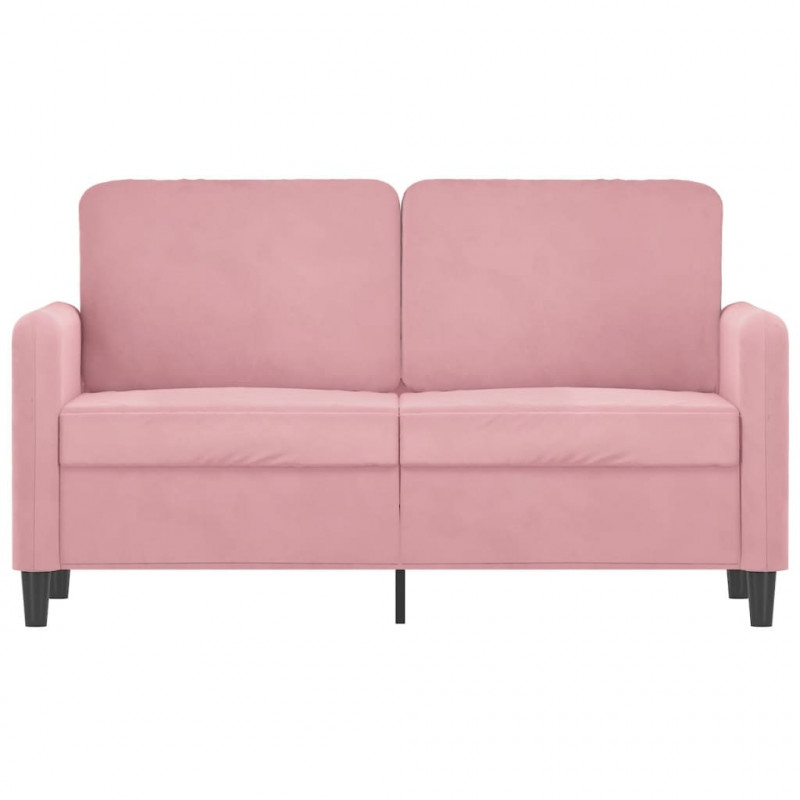 Sofa 2-osobowa, różowy, 120 cm, tapicerowana aksamitem