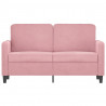 Sofa 2-osobowa, różowy, 120 cm, tapicerowana aksamitem