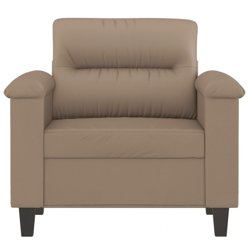 Fotel, kolor cappuccino, 60 cm, obity sztuczną skórą