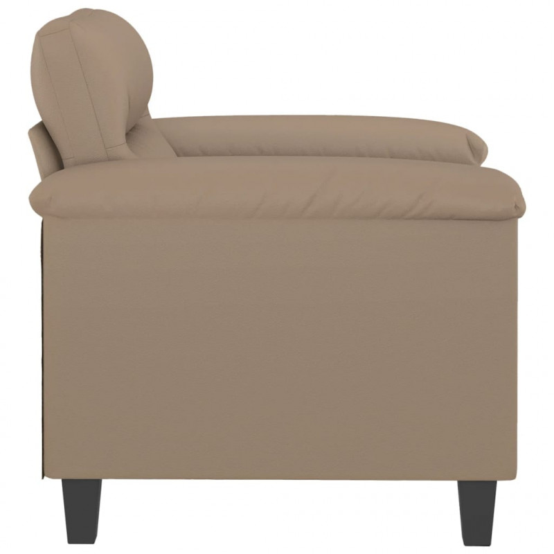 Fotel, kolor cappuccino, 60 cm, obity sztuczną skórą