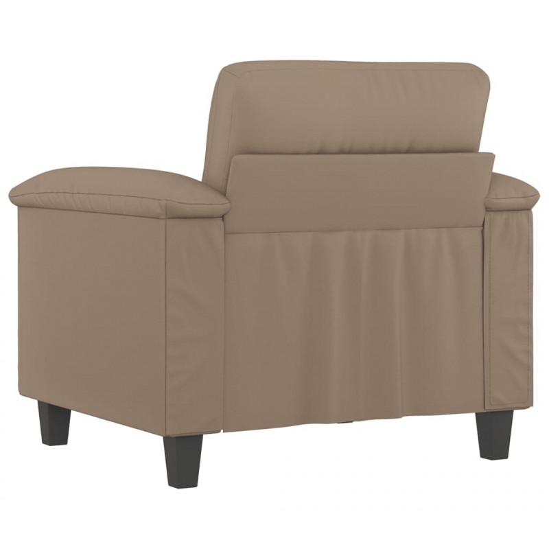 Fotel, kolor cappuccino, 60 cm, obity sztuczną skórą