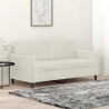 Sofa 2-osobowa, kremowy, 140 cm, tapicerowana aksamitem
